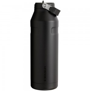 Black 2.0 Stanley The IceFlow™ Bottle with Flip Straw Lid | 50 OZ Water Bottles | 23048NGIQ