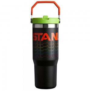 Black Reverb Stanley The Reverb IceFlow™ Flip Straw Tumbler I 30 OZ Water Bottles | 59780LYTC