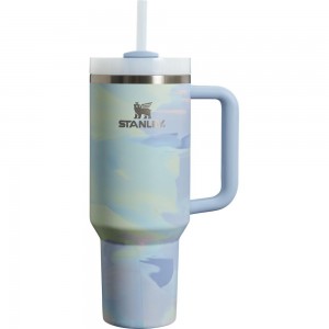 Blue Stanley The Clean Slate Brushstrokes Quencher H2.0 FlowState | 40 OZ Tumbler | 42537CAVT