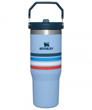 Blue Stripes Stanley The Varsity Iceflow™ Flip Straw Tumbler | 30 OZ Water Bottles | 60437RBNS