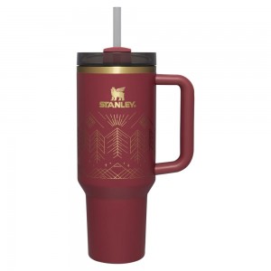 Burgundy Stanley Winterscape Quencher H2.0 FlowState™ Tumbler | 40 OZ Water Bottles | 48971FIBW