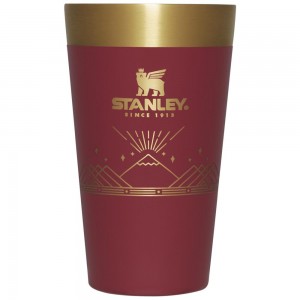 Burgundy Stanley Winterscape Stacking Beer Pint | 16 OZ Water Bottles | 46783NEUL