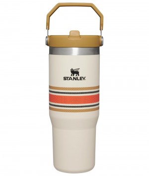 Cream Stanley The Varsity Iceflow™ Flip Straw Tumbler | 30 OZ Water Bottles | 54713XROF