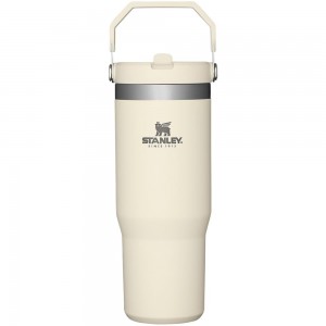 Cream White Stanley The IceFlow Flip Straw Tumbler | 30 OZ | Insulated Water Water Bottles | 24631SIWO