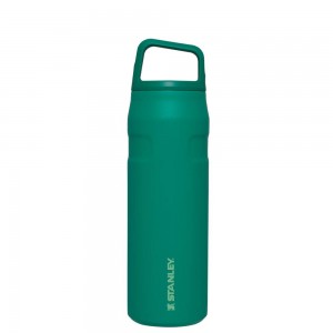 Green Stanley IceFlow™ Bottle with Cap and Carry+ Lid | 24 OZ Water Bottles | 56903CPQD