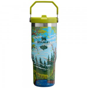 Green Stanley The Always With Honor IceFlow™ Flip Straw | 30 OZ Tumbler | 56782HMNV