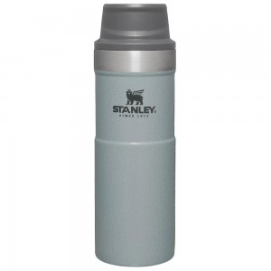 Hammertone Silver Stanley Classic Trigger Action Travel Insulated Coffee Tumbler | 16 OZ Mugs | 72136LBTS