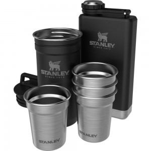 Matte Black Stanley Adventure Pre-Party Shotglass + Flask Set Water Bottles | 10296GYDT