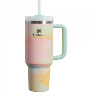 Multicolor Stanley The Clean Slate Brushstrokes Quencher H2.0 FlowState | 40 OZ Tumbler | 43691LPSC