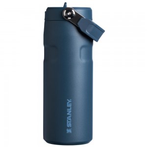 Navy Stanley The IceFlow™ Bottle with Flip Straw Lid | 16 OZ Water Bottles | 27408ECJW