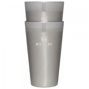 Stainless Steel Grey Stanley Adventure Stacking Stainless Steel Beer Pint | 2 Pack | 16OZ Tumbler Water Bottles | 05238FWAH