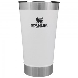 White Stanley Classic Stay Chill Insulated Beer Pint | 16OZ Tumbler Water Bottles | 71946NLRE