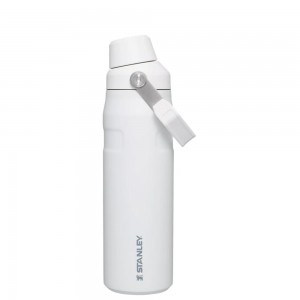 White Stanley IceFlow Insulated Bottle with Fast Flow Lid | 24 OZ Water Bottles | 02539PZXO