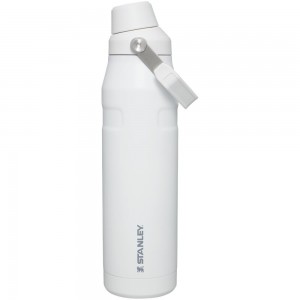 White Stanley IceFlow Insulated Bottle with Fast Flow Lid | 36 OZ Water Bottles | 46870WRZI