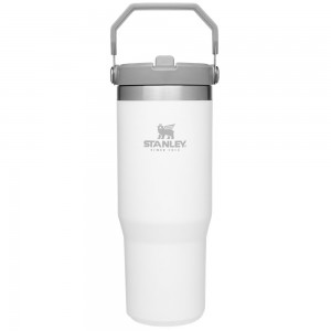 White Stanley The IceFlow Flip Straw | 30 OZ | Insulated Water Tumbler | 06138YOEV